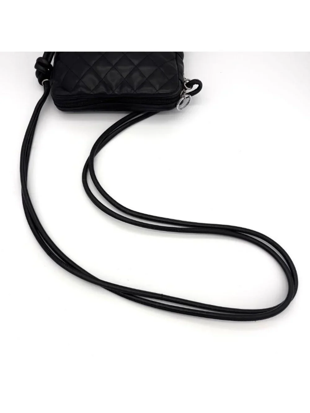 Chanel Cambon Line Leather Pochette Shoulder Bag Black
